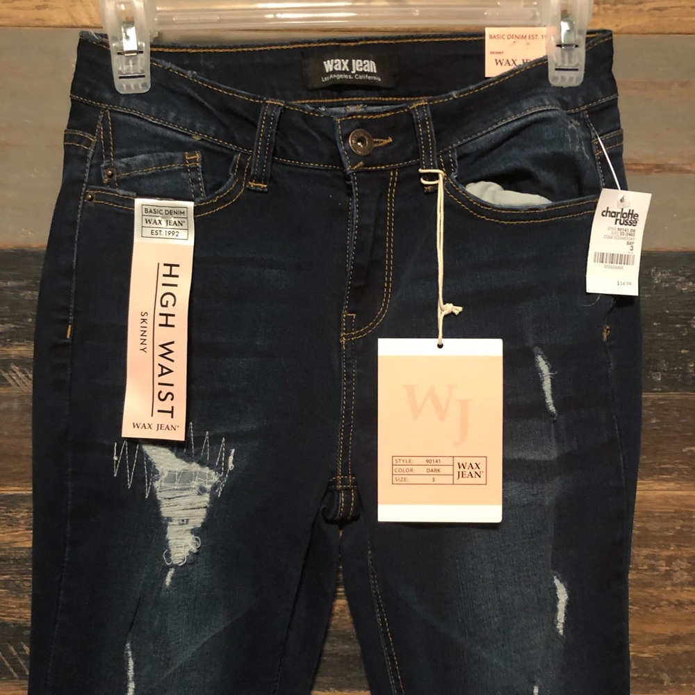 Charlotte Russe Wax Skinny Jeans Size 3
